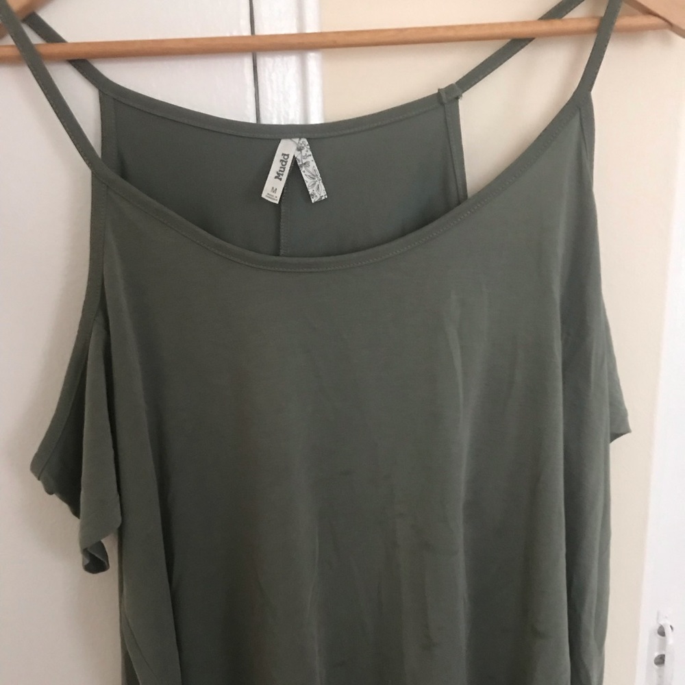 green/olive top
